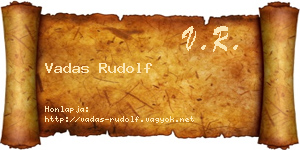 Vadas Rudolf névjegykártya